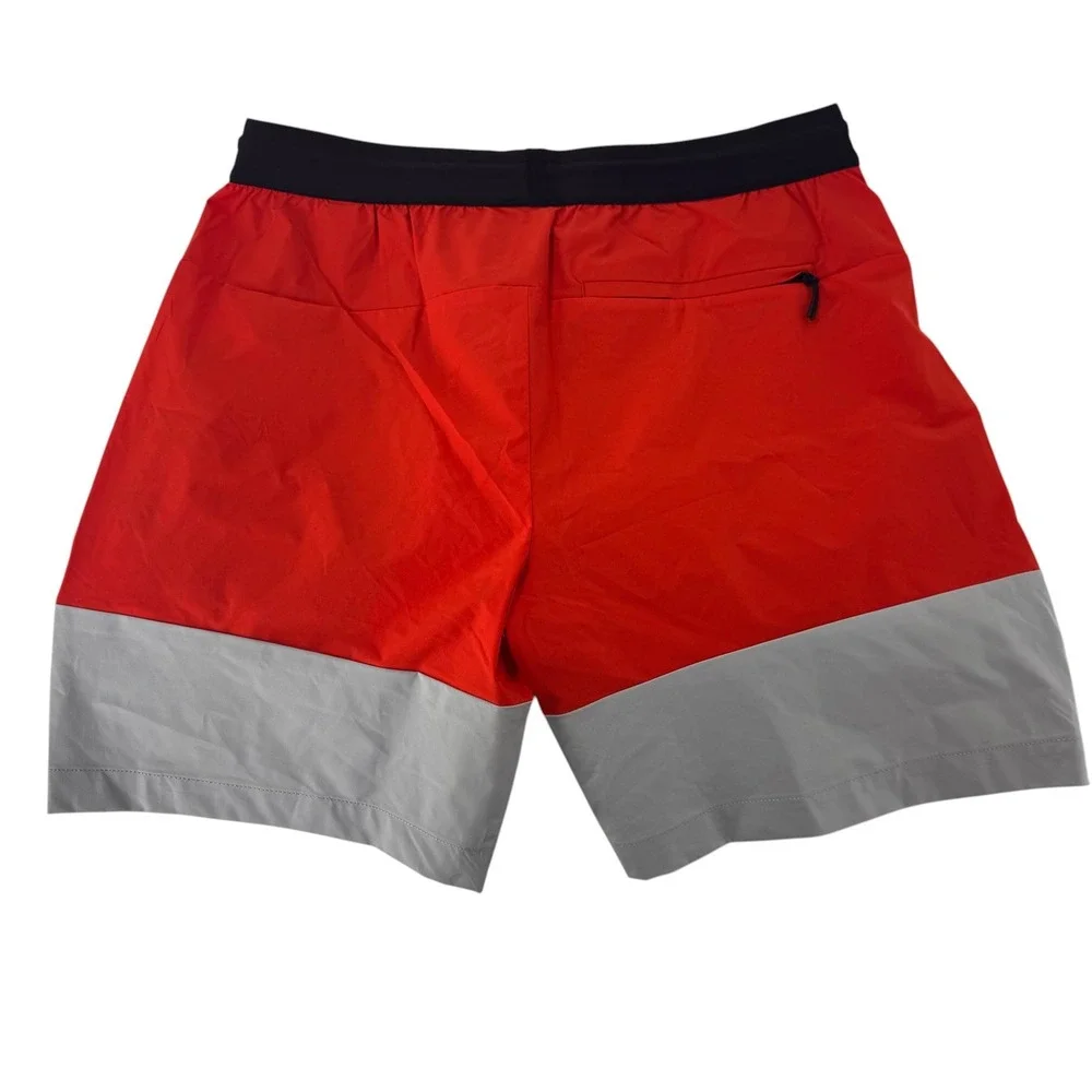 BR Sport Banana Republic Mens Red Grey Colorblock Athletic Training Shorts M